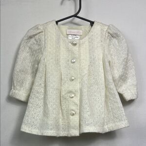 Bonnie Baby ivory sweater coat dress size 12 months